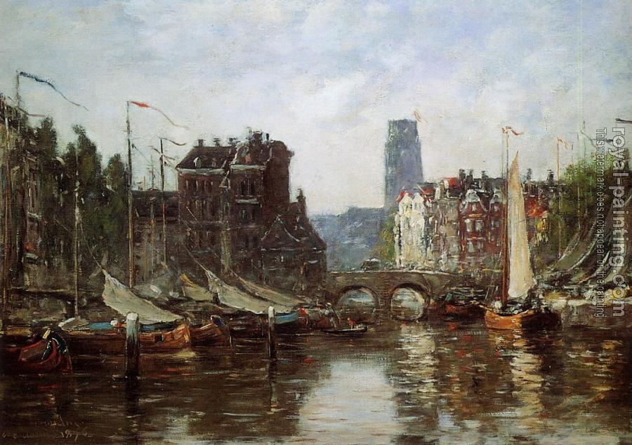 Eugene Boudin : Rotterdam, Le Pont de Bourse
